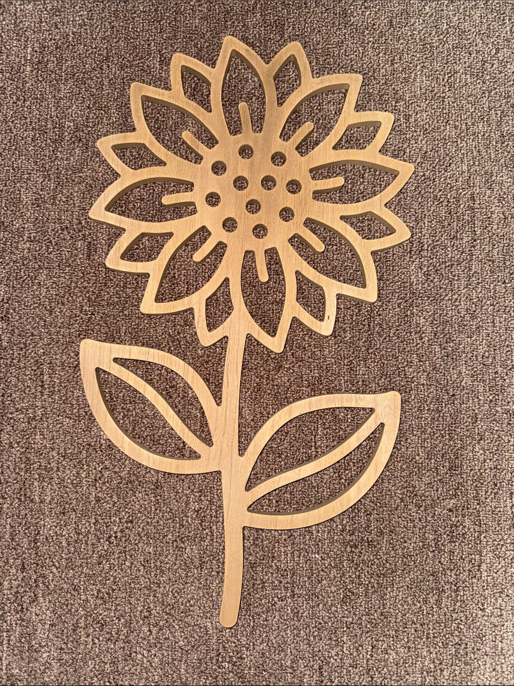 Sunflower Wood hanging Wall Decor - Natural Wood Finish